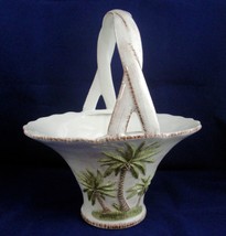 Heartfelt Kitchen Creations Palm Trees Tropical Ceramic Deco Basket Young&#39;s 2003 - £23.32 GBP