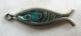 Vintage Alpaca Mexico Abalone Christian Fish Sterling Silver Charm - £17.97 GBP
