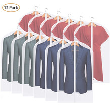 10Pcs Clear Hanging Garment Bag Full Zipper Suit Storage Bags Cover 24&#39;&#39;... - £36.01 GBP