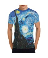 Starry Night Van Gogh Men&#39;s All Over Print T-shirt (USA Size) - $27.16 CAD