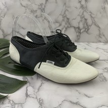 Vans Womens Retro Saddle Shoes Sophie Size 9.5 Black White Leather Flats... - $39.59