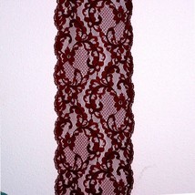 Vintage Burgundy Lace Double Edge Scallop 4.5&quot; Wide Sold in 5 Yard Lots - $6.88+