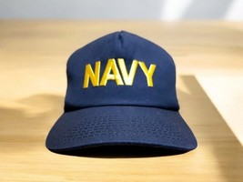 Vtg US Navy Hat Cap Baseball Made in USA Snapback Embroidered Plastic Mesh - €10,38 EUR