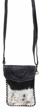 Women&#39;s Western Cowhide Floral Tooled Leather Laced Crossbody Bag Purse ... - €33,98 EUR