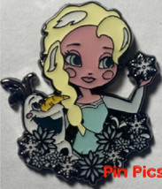Disney Frozen Queen Elsa with Olaf Chibi Floral Princess Mystery Pin - £11.13 GBP
