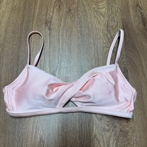 Xhilaration Pink Satin Cross Front Bikini Swim Top Adjustable Size Medium 4-6 - $15.84