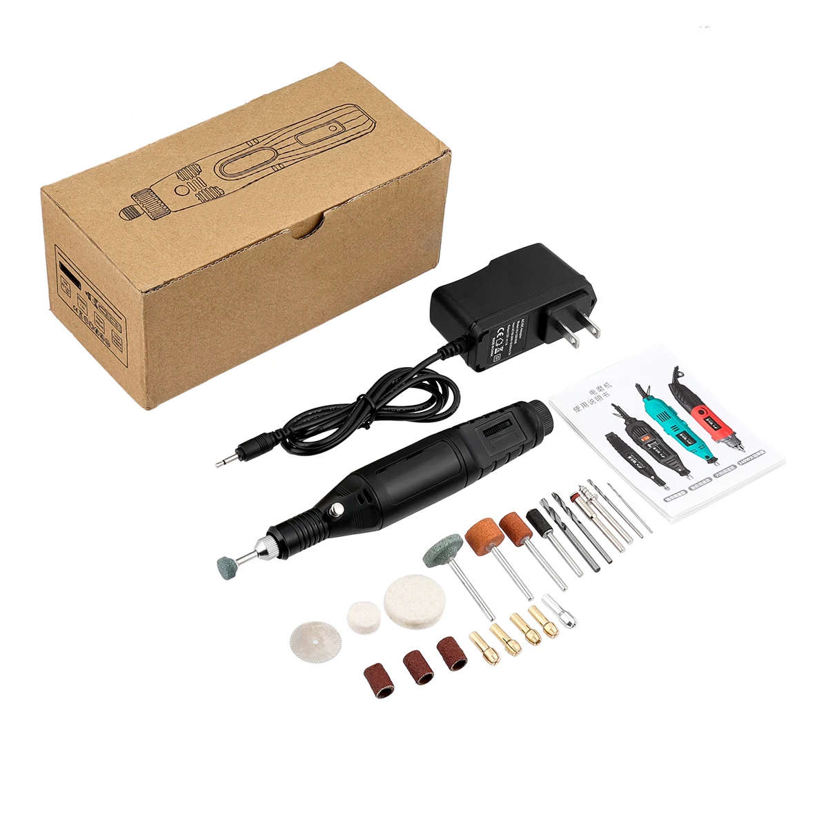 Mini Electric Drill Power Tools Multiional Grinder Grinding Accessories Set Engr - £176.18 GBP