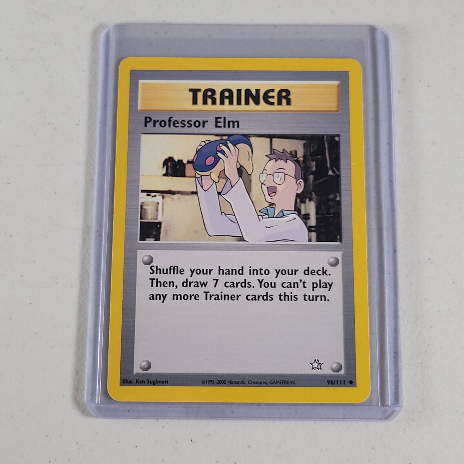 Professor Elm 96/111 Neo Genesis Uncommon Trainer Pokemon Card LPNM Rare - $2.98