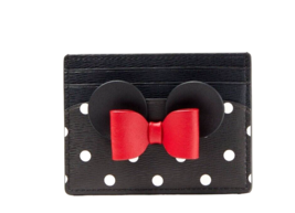New Kate Spade Disney X Minnie Small Slim Card Holder with Bow Black Multi - £30.05 GBP