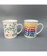 2 Vtg Rainbow MOM Mother Mug Set Coffee Tea Cup 90s Boho Retro LGBTQ Gay... - $52.97 CAD