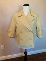 EUC Yves Saint Laurent Cotton Blend Beige Boxy Cropped Jacket SZ FR 44/U... - £311.86 GBP