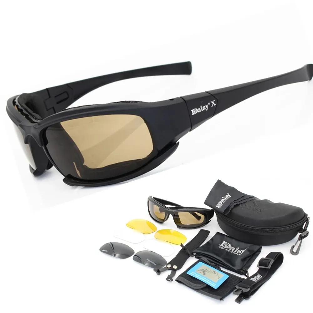 X7 Daisy  Polarized Gles  Goggles Army gles with 4 Lens  Box Men  Hi Eyewear Gaf - £82.50 GBP