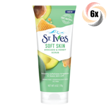 6x Bottles St. Ives Soft Skin Avocado &amp; Honey Facial Scrub | 6oz | 100% Natural! - £31.02 GBP
