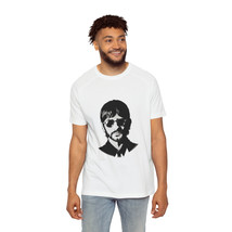 Beatles Ringo Starr Raglan T-Shirt Black &amp; White Rock Band 52% Cotton 48% Polyes - £28.81 GBP+