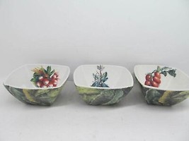 Italian Ceramics Company ICC  Italy Vegetables Pattern Bundle of 3 Square Bowls - £11.99 GBP