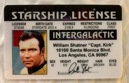 Captain Kirk Star Trek Starship License Enterprise Novelty ID William Shatner - £7.10 GBP