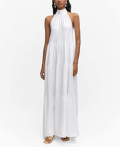 Mango Womens Halter Neck Open Back Dress - White, Size XL - £53.19 GBP