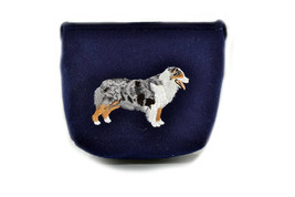 Australian Shepherd,Aussie, Felt, gray bag, Shoulder bag with dog, Handbag, Pouc - £31.96 GBP