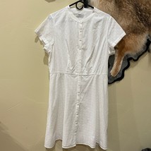 UNTUCKit For Her Farrah Eyelet Button Front Shirt Dress 14 White 40614 - £33.41 GBP