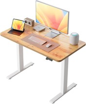 Banti 43&quot; X 24&quot; Electric Standing Desk, Height-Adjustable Home, Light Brown Top. - $129.97