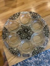 Glass Passover Seder Plate with White Floral Print - $1,114.99 MXN