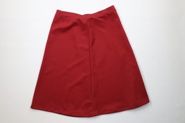 Vintage 70s Streetwear Womens Size 16 Blank Knit Skirt Red Polyester USA - $39.55
