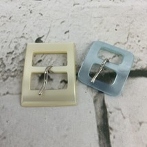 Belt Buckle Toggles Lot Of 2 Plastic Cream Baby Blue Crafting Lot - £6.22 GBP
