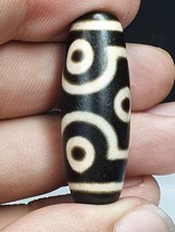 VINTAGE INDO TIBETAN ETCHED LINE DECORATED 5 EYE DZI AGATE - £77.72 GBP