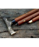 Antique Brass Solid Derby Style Wooden Stick Decor Gift Walking Cane - $37.00