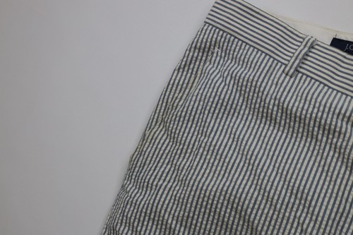 Vintage 90s J Crew Mens 38x36 Pinstriped Seersucker Wide Leg Chino Pants Cotton Item image 11