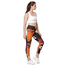 New Women&#39;s 2XS-6XL Leggings With Pockets Orange Splatter High Waist Tig... - £22.54 GBP+