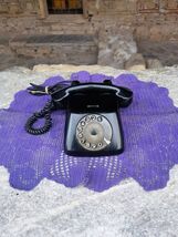 EI Nis vintage rotary bakelite phone, 1950's black bakelite office desk ... - $90.00