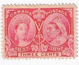 Stamps Canada #53 Queen Victoria Jubilee 1897 3c Rose Red MNH - £10.42 GBP