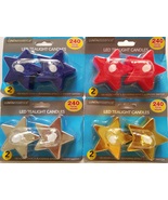 Patriotic Flickering LED Star Candles 2”H X 2.5”D 120 Hours 2/Pk, Select... - £2.35 GBP