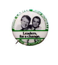 Jimmy Carter Walter Mondale Pinback Vote Democratic Campaign Button Pin 1976 - £10.09 GBP