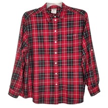 Allison Daley Womens Shirt Size 20W Long Sleeve Button Front  Collared Red Plaid - £10.94 GBP