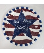 Vintage God Bless American Red White Blue Patriotic Collector Plate Cera... - $16.83