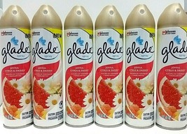 6pk S.C.Johnson Glade Air Freshener Spray Joyful Citrus &amp; Daisies Eliminate Odor - £31.43 GBP
