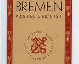 S S Bremen 1931 Third Class Passenger List North German Lloyd New York B... - £43.39 GBP