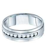 14kt White Gold Mens Machine Set Round Diamond Wedding Band Ring 1 Cttw - £2,455.94 GBP