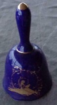 Vintage Collectible Bell, Cobalt Blue - Gold Accents - Mother &amp; Child Theme VGC - £23.73 GBP