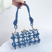 Diamond Acrylic Box Evening Clutch Bags for Women  Braided Rope Luxury Purses an - £62.54 GBP