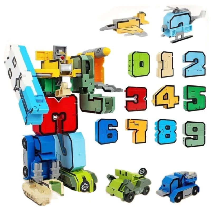 15Pcs Building Blocks Number Transformation Robot Deform Action Figure - £19.49 GBP