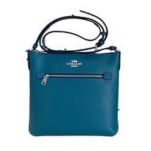 Coach Rowan File Bag Crossbody Purse Deep Turquoise Leather C1556 - £233.11 GBP