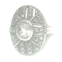 Vintage Marcasite Ring Art Deco Vintage Filigree Sterling Silver Size 6.50 - £30.85 GBP