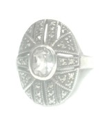 Vintage Marcasite Ring Art Deco Vintage Filigree Sterling Silver Size 6.50 - £30.93 GBP