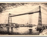 Pen Drawing Transporter Bridge Rouen France UNP DB Postcard I20 - $5.89
