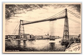 Pen Drawing Transporter Bridge Rouen France UNP DB Postcard I20 - £4.71 GBP