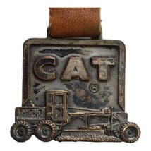 Vintage CAT Caterpillar Watch Fob Leather Band Patten Equipment Urbana Iowa - £13.86 GBP