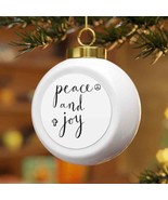 Christmas Ball Ornament &quot;Peace and Joy&quot; with a Tree or Bells on back - $311.03 MXN